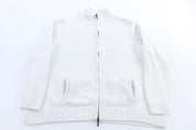 Women's Ralph Lauren Embroidered Logo White Full Zip Sweater - Sweater - Thrifted Threads