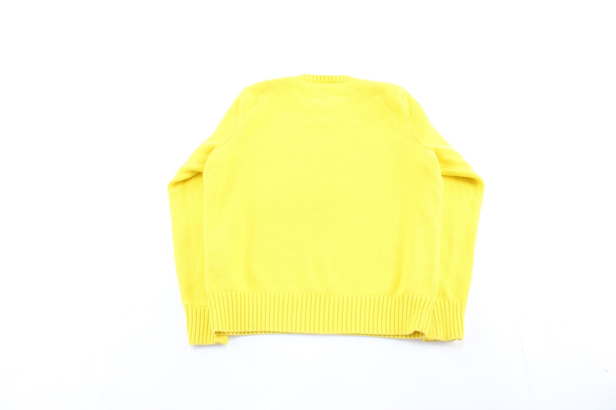 Women's Ralph Lauren Embroidered Logo Yellow Sweater - ThriftedThreads.com