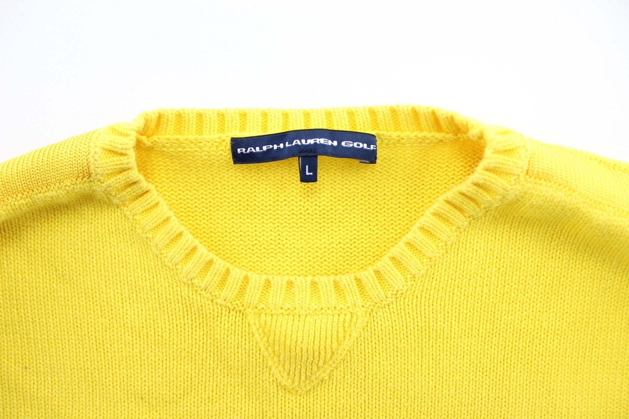 Women's Ralph Lauren Embroidered Logo Yellow Sweater - ThriftedThreads.com
