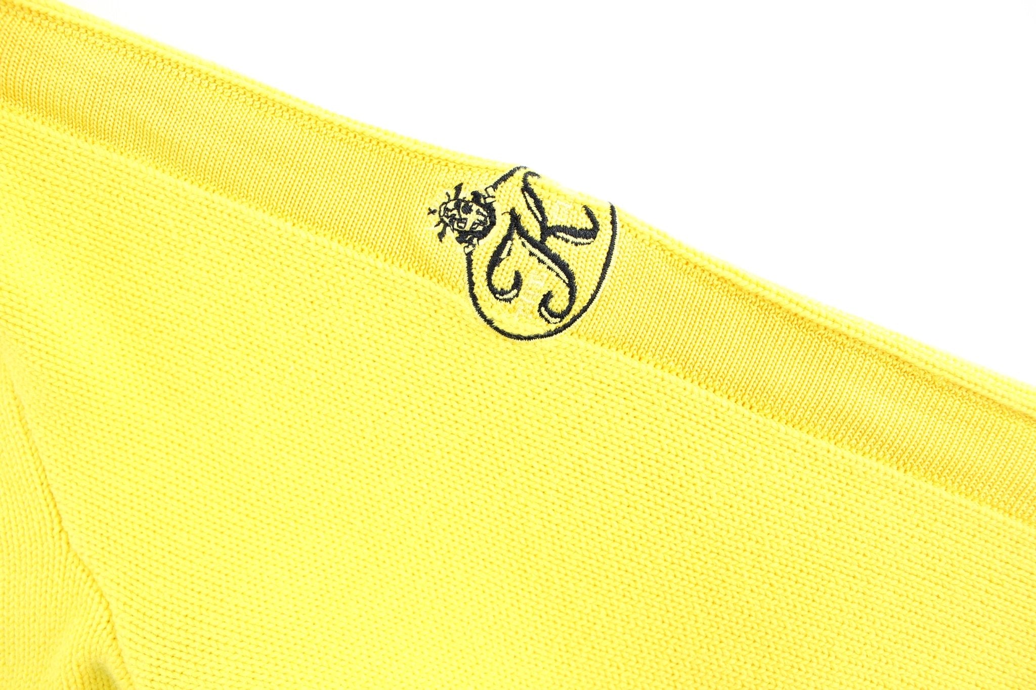 Women's Ralph Lauren Embroidered Logo Yellow Sweater - ThriftedThreads.com