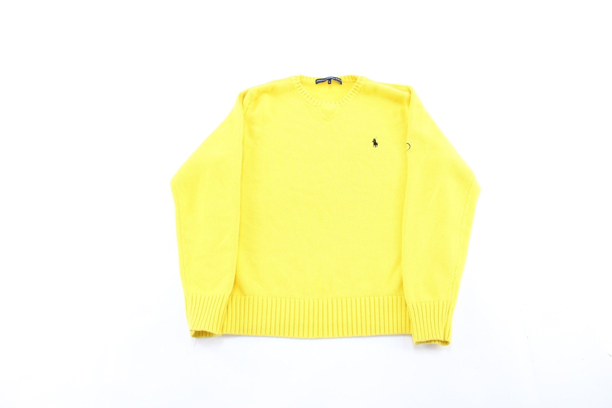 Women's Ralph Lauren Embroidered Logo Yellow Sweater - Sweater - Thrifted Threads