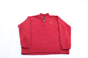 Women's Ralph Lauren Embroidered Red Pullover Sweater - ThriftedThreads.com
