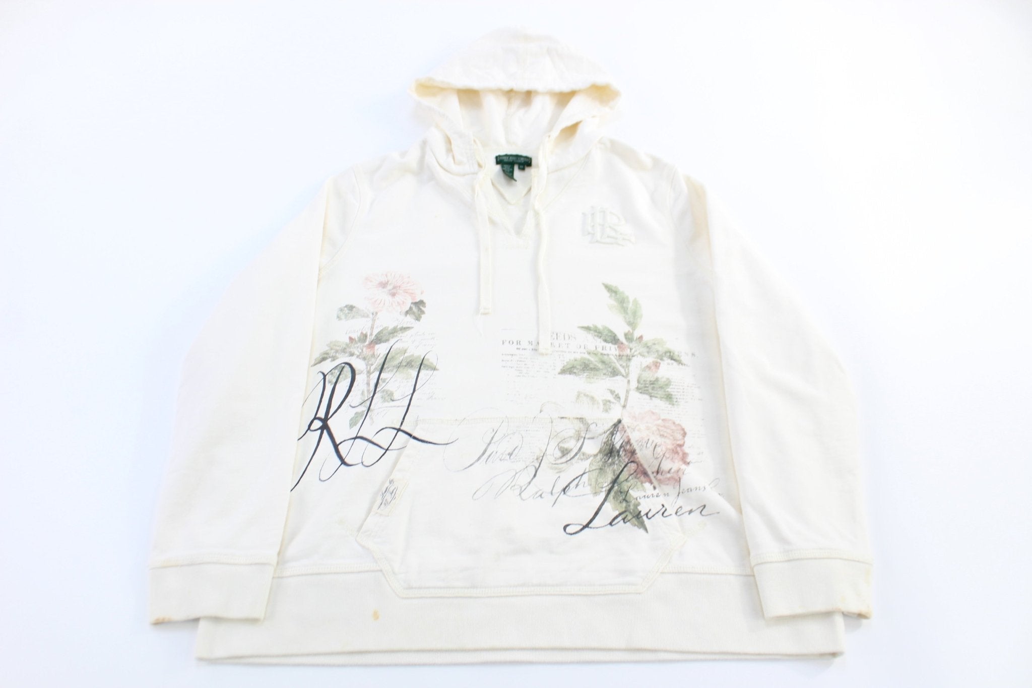 Women's Ralph Lauren Flowers Graphic Pullover Hoodie - Sweatshirt - Thrifted Threads