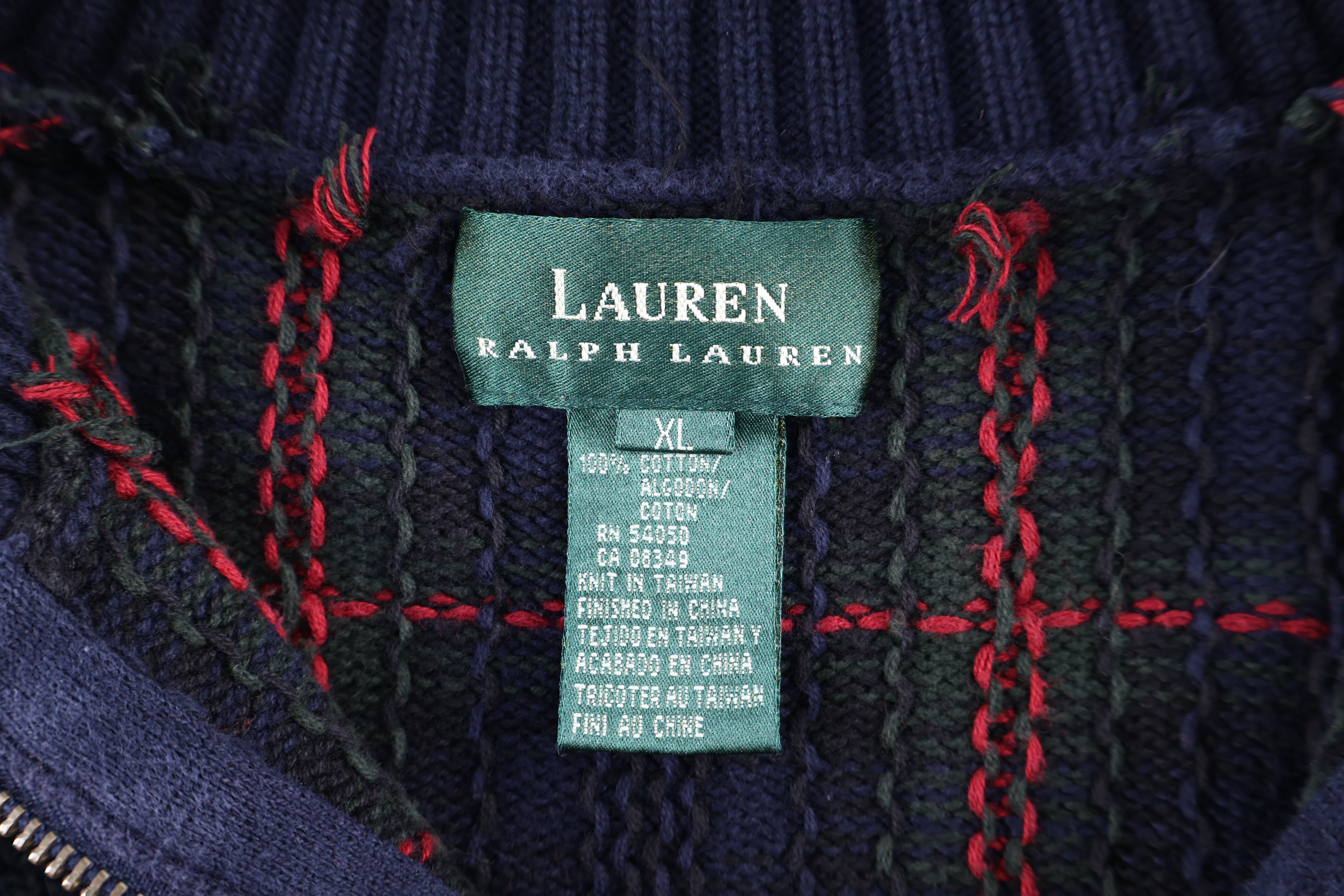 Women's Ralph Lauren Multipattern Quarter Zip Sweater - Sweater - Thrifted Threads