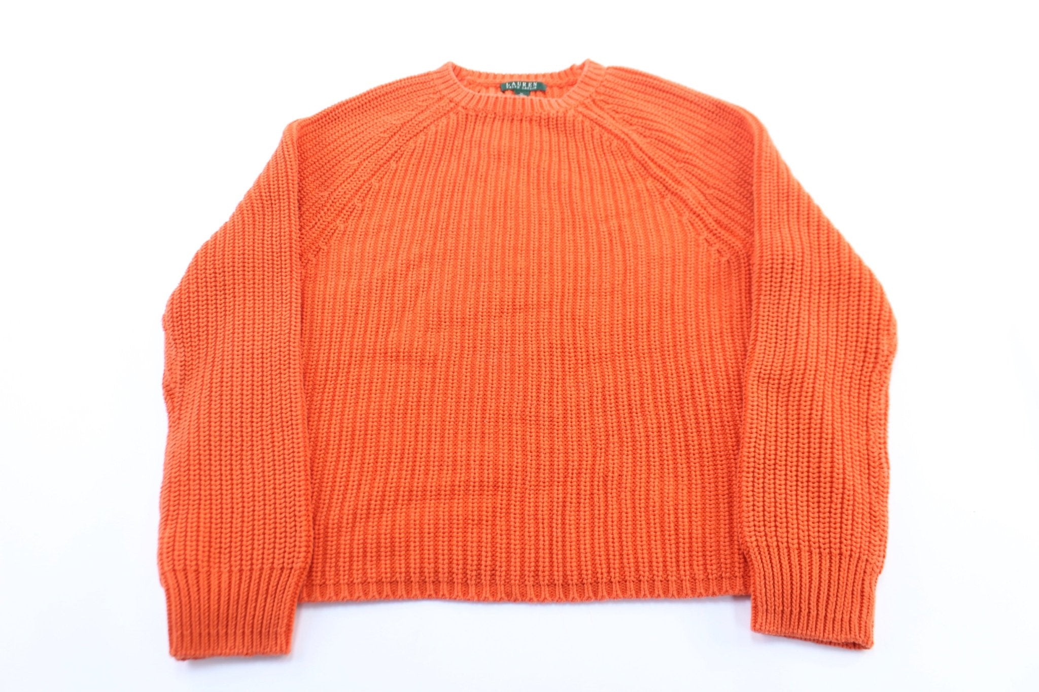 Women's Ralph Lauren Orange Knitted Sweater - ThriftedThreads.com