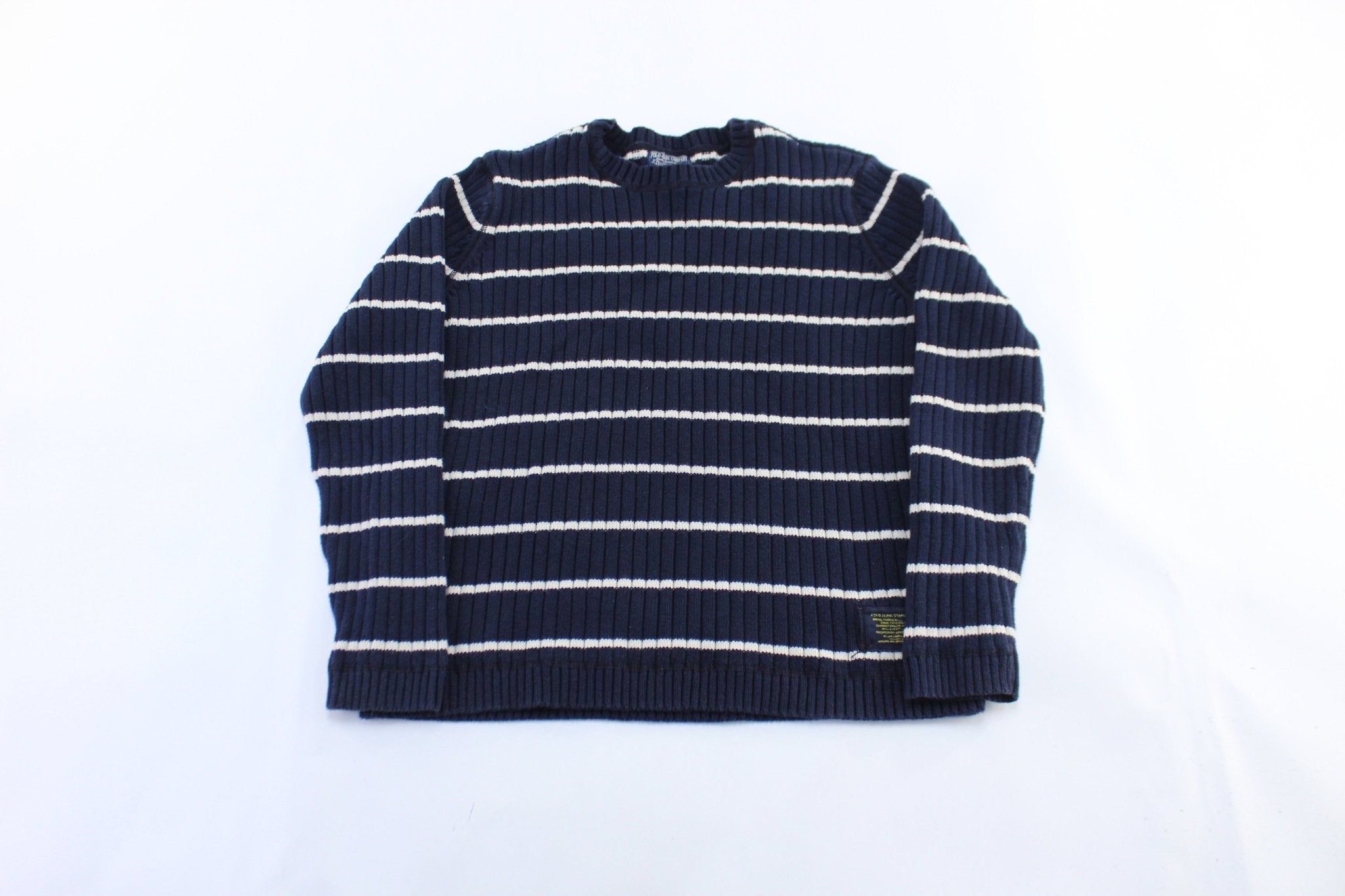 Polo Ralph Lauren Blue / White shops Striped Sweater Size Medium