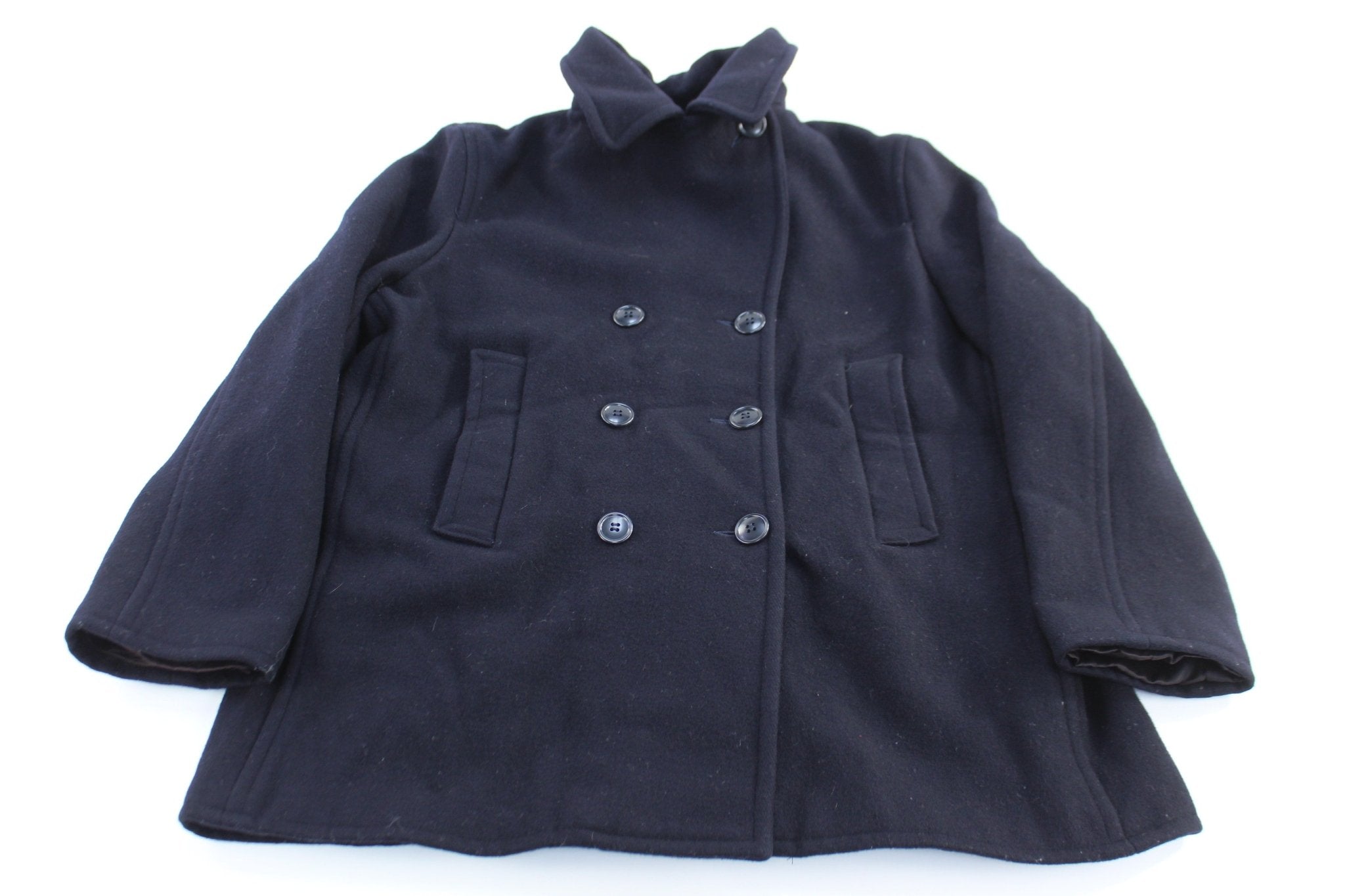 Women's Ralph Lauren Polo Jeans Co Black Wool Coat - ThriftedThreads.com
