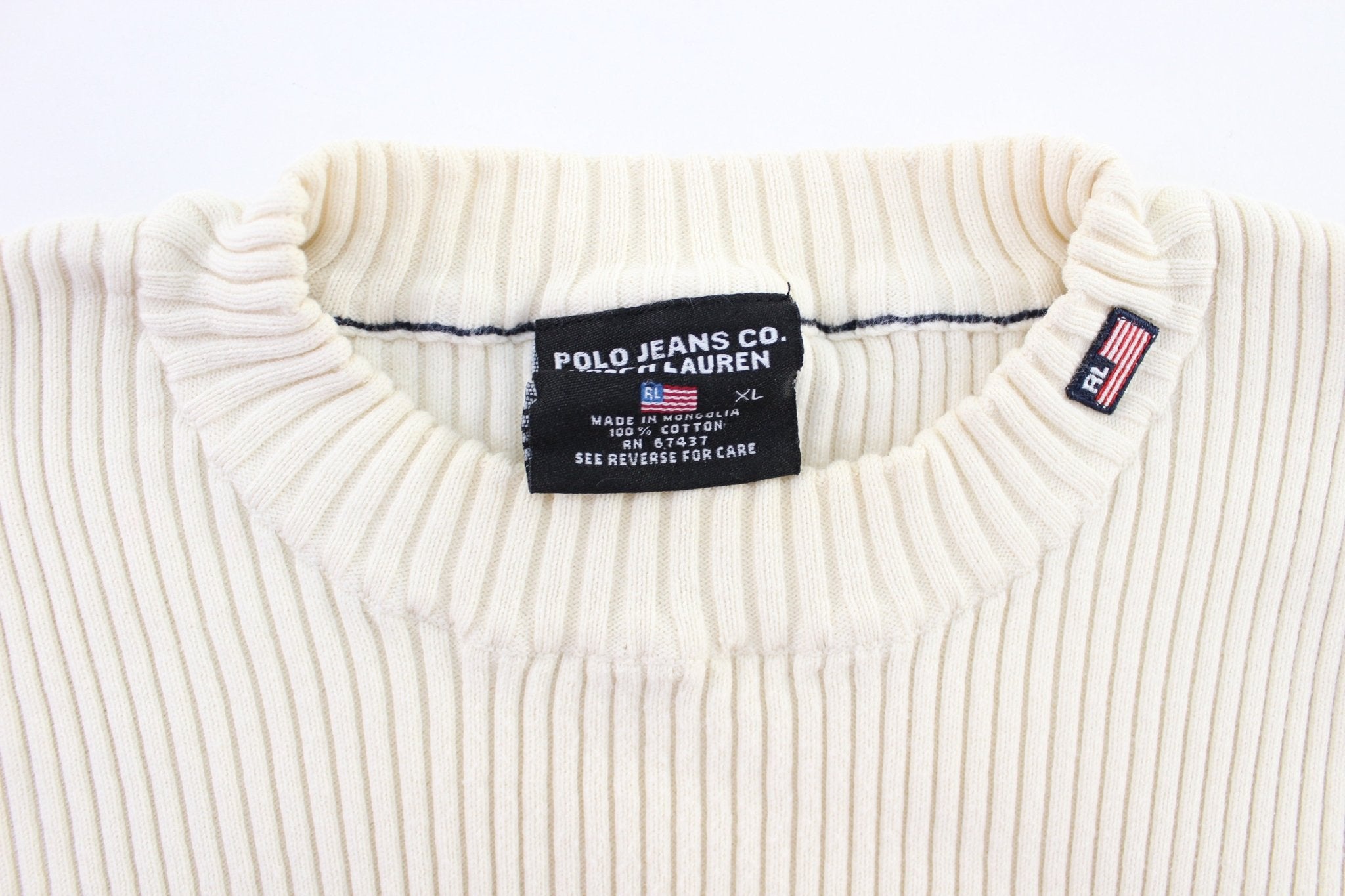 Women's Ralph Lauren Polo Jeans Co. White Sweater - ThriftedThreads.com