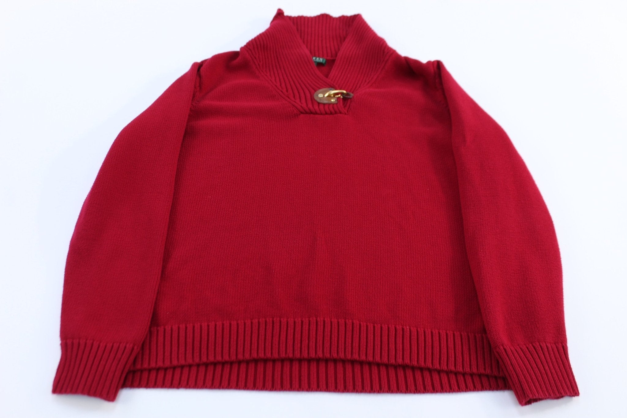 Women's Ralph Lauren Red Knit Sweater - Sweater - Thrifted Threads
