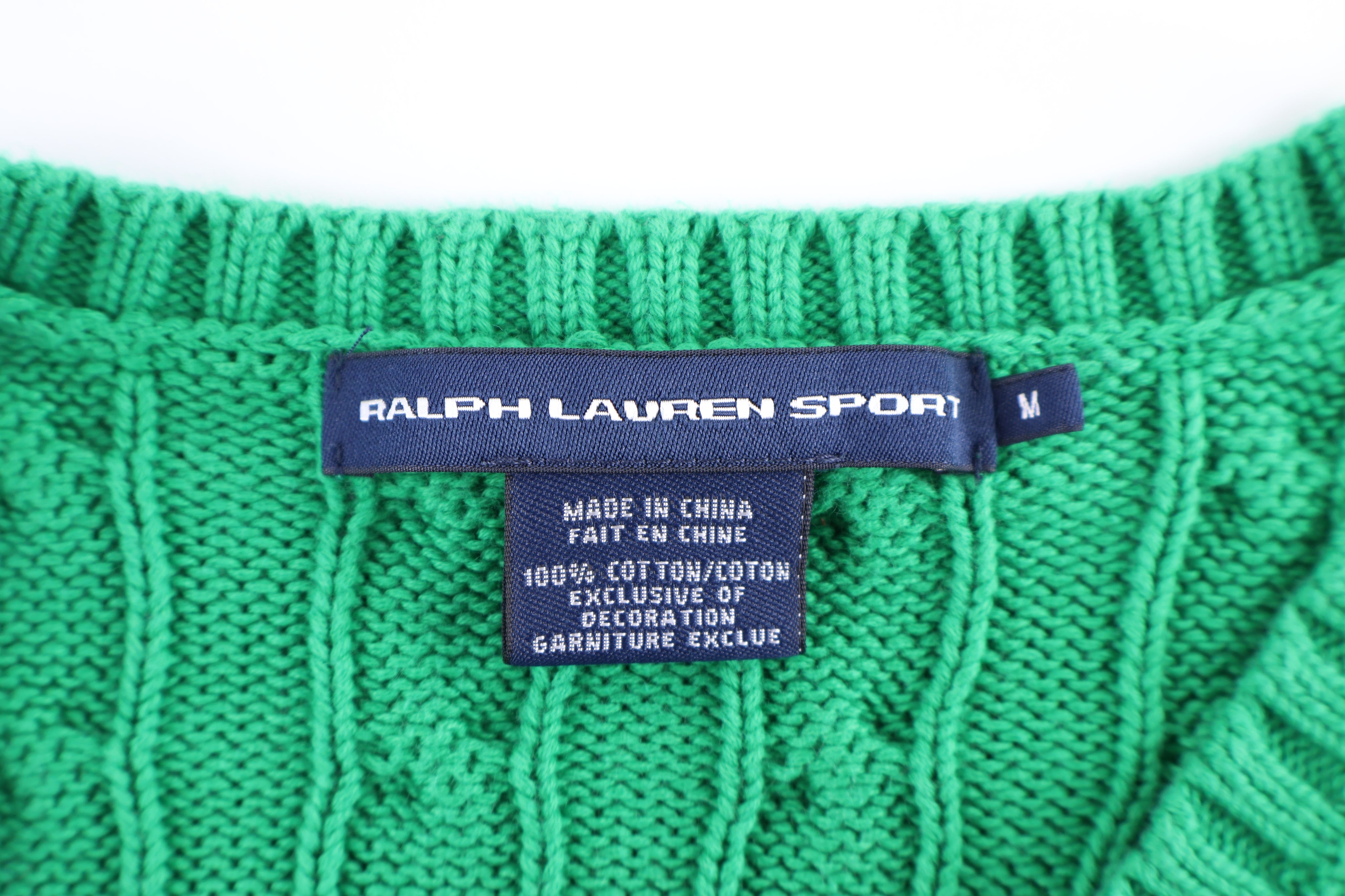Women's Ralph Lauren Sport Embroidered Logo Green Sweater - Sweater - Thrifted Threads