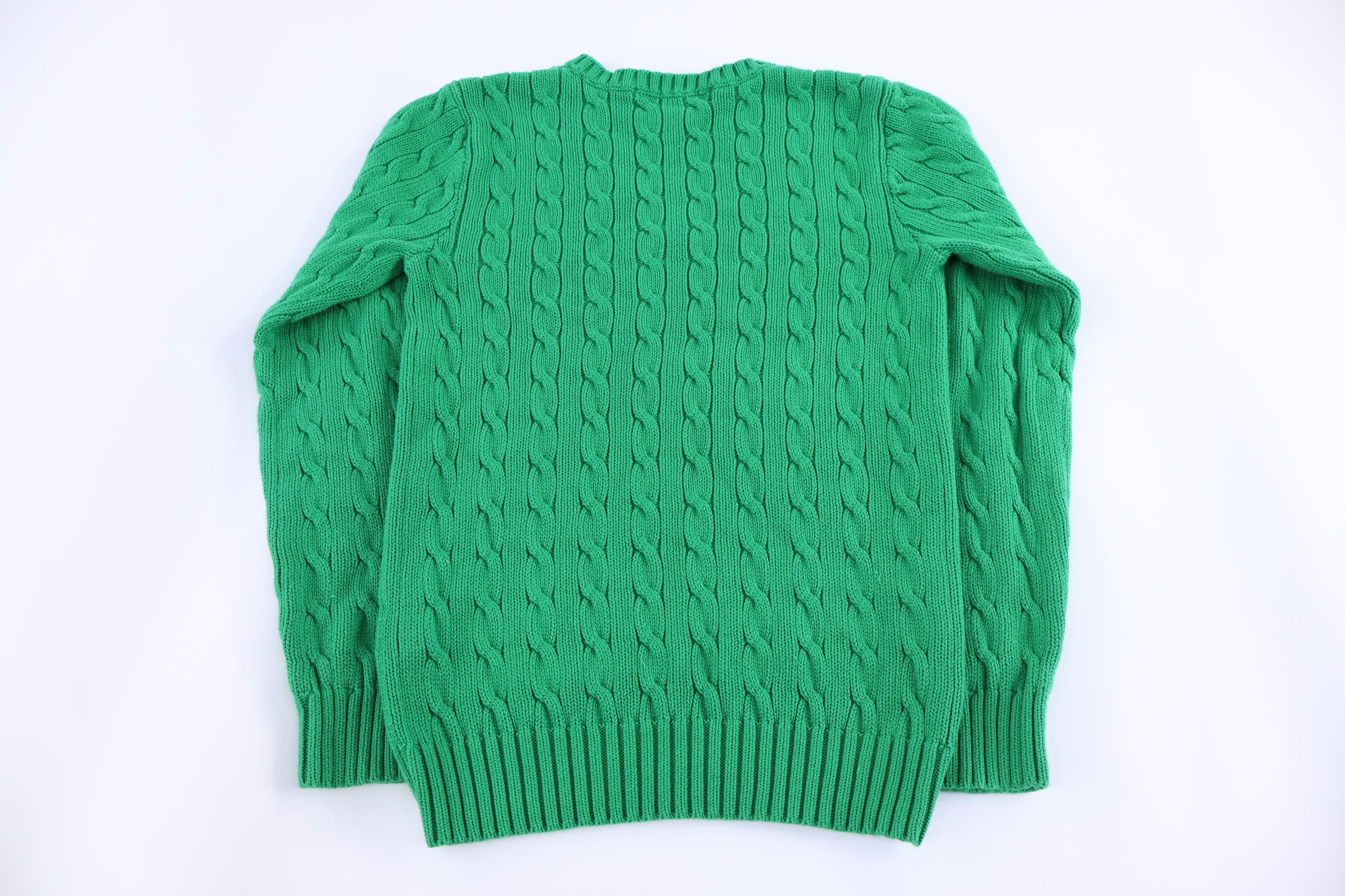 Women's Ralph Lauren Sport Embroidered Logo Green Sweater - Sweater - Thrifted Threads