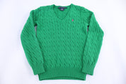 Women's Ralph Lauren Sport Embroidered Logo Green Sweater - Sweater - Thrifted Threads