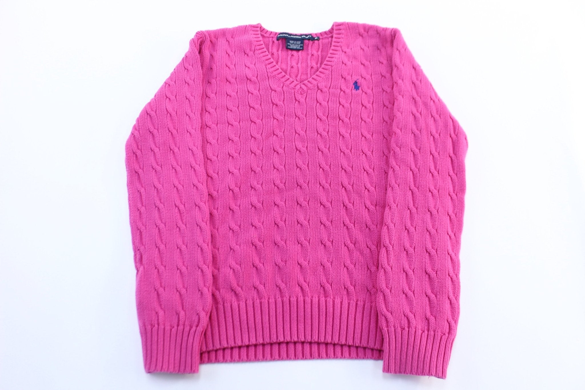 Women's Ralph Lauren Sport Yellow Cable Knit Sweater - ThriftedThreads.com