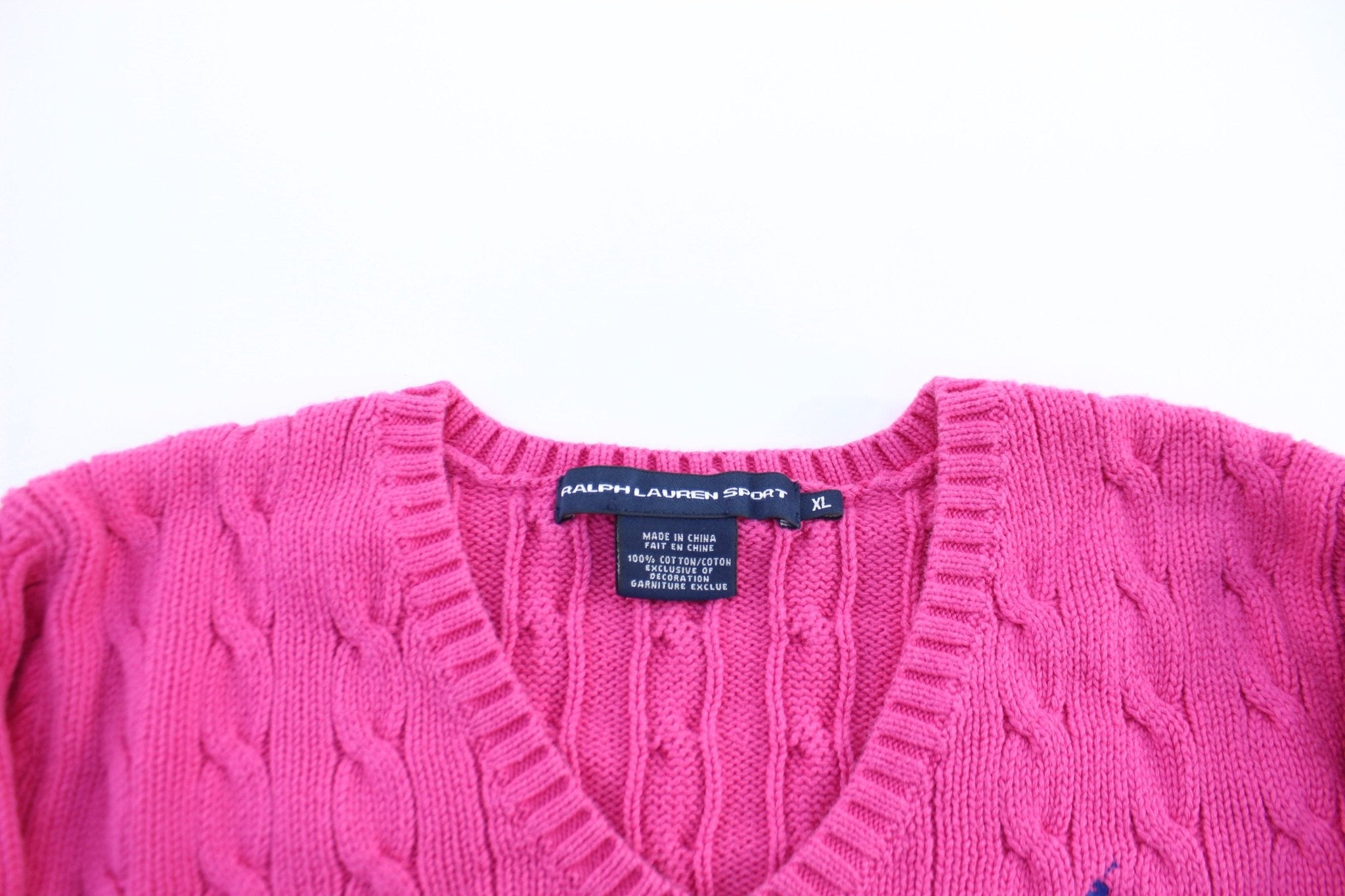 Women's Ralph Lauren Sport Yellow Cable Knit Sweater - ThriftedThreads.com