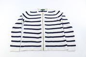 Women's Ralph Lauren Striped Zip Up Sweater - ThriftedThreads.com