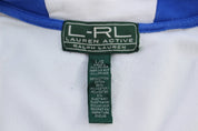 Women's Ralph Lauren White, Black & Blue Active Track Jacket - Jacket - Thrifted Threads