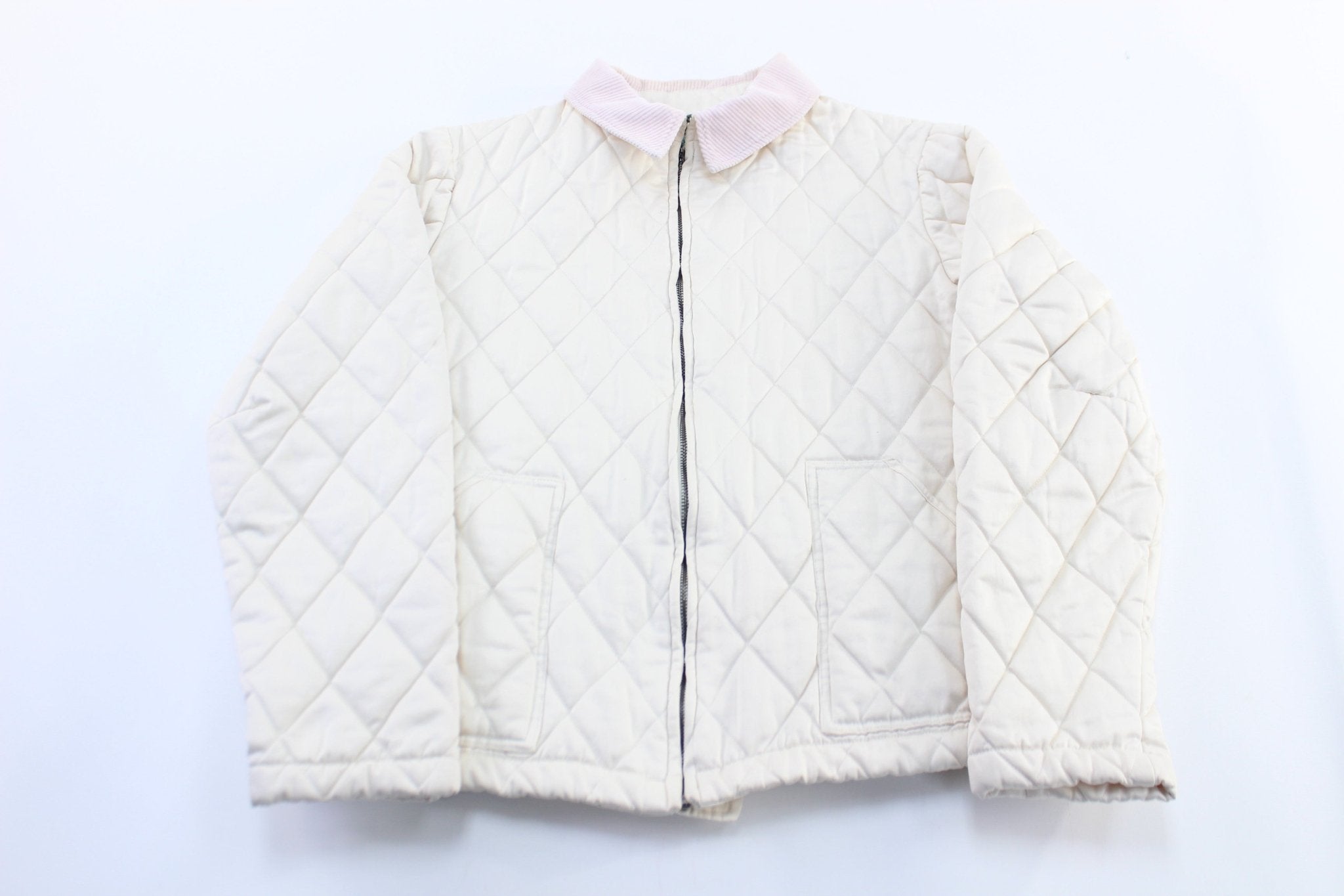 Women's Ralph Lauren White Quilted Zip Up Jacket - ThriftedThreads.com