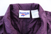 Women's Reebok Embroidered Logo Purple Zip Up Jacket - ThriftedThreads.com