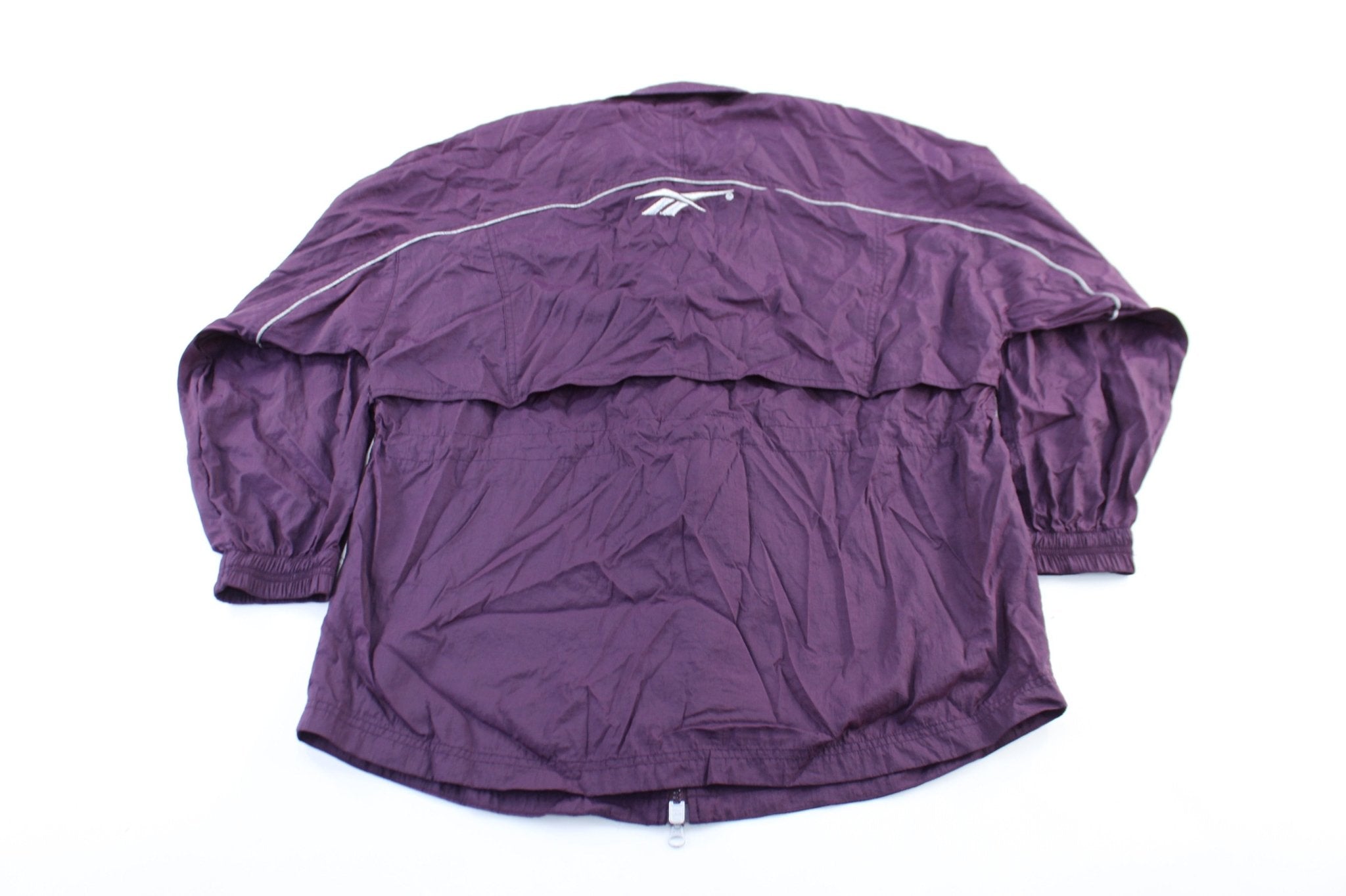 Women's Reebok Embroidered Logo Purple Zip Up Jacket - ThriftedThreads.com