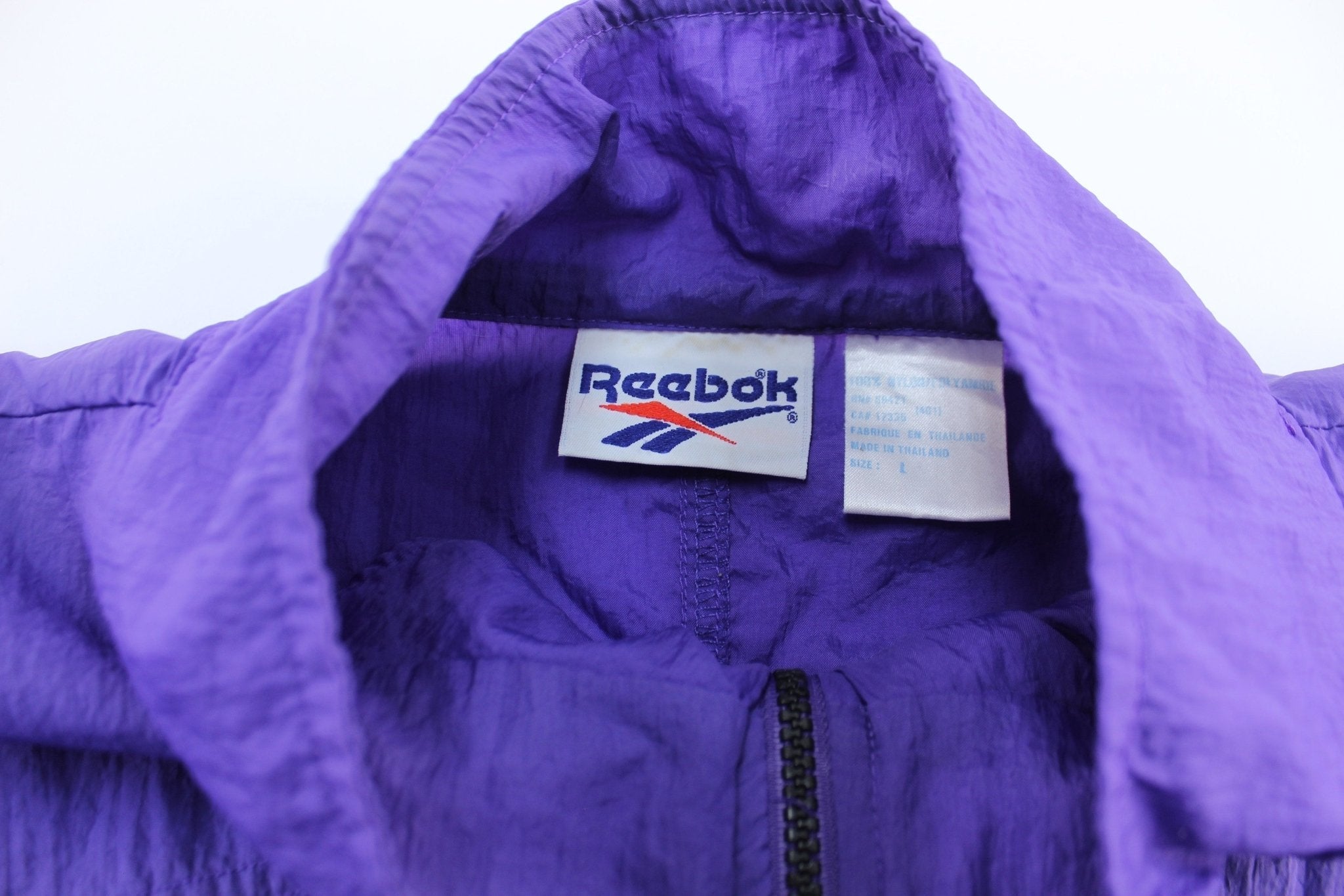 Women's Reebok Embroidered Logo Purple Zip Up Jacket - Jacket - Thrifted Threads