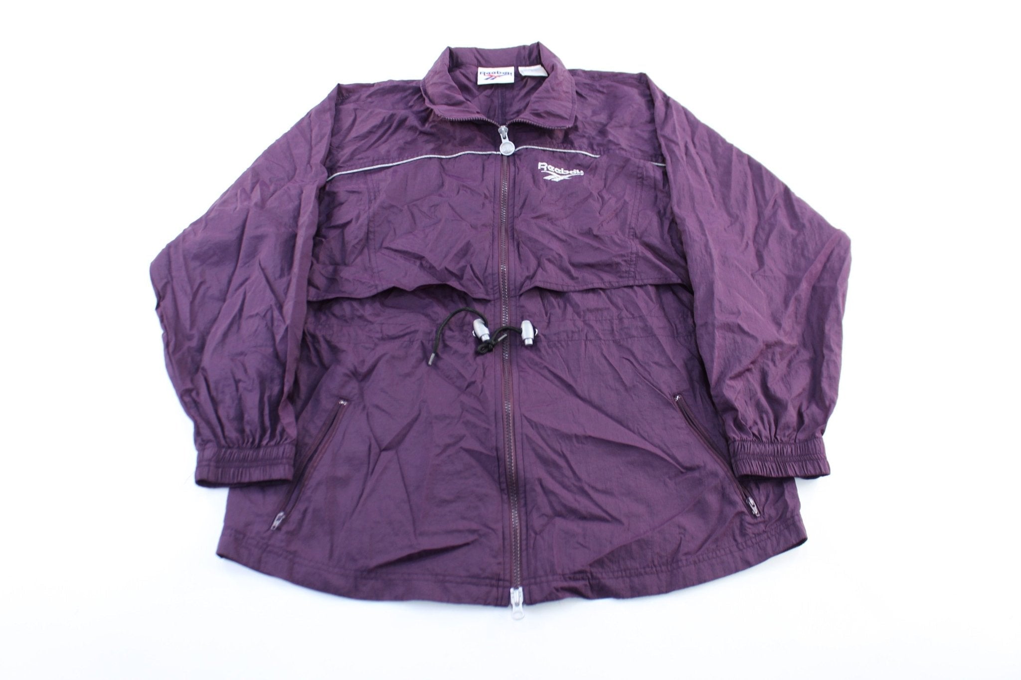 Women's Reebok Embroidered Logo Purple Zip Up Jacket - Jacket - Thrifted Threads