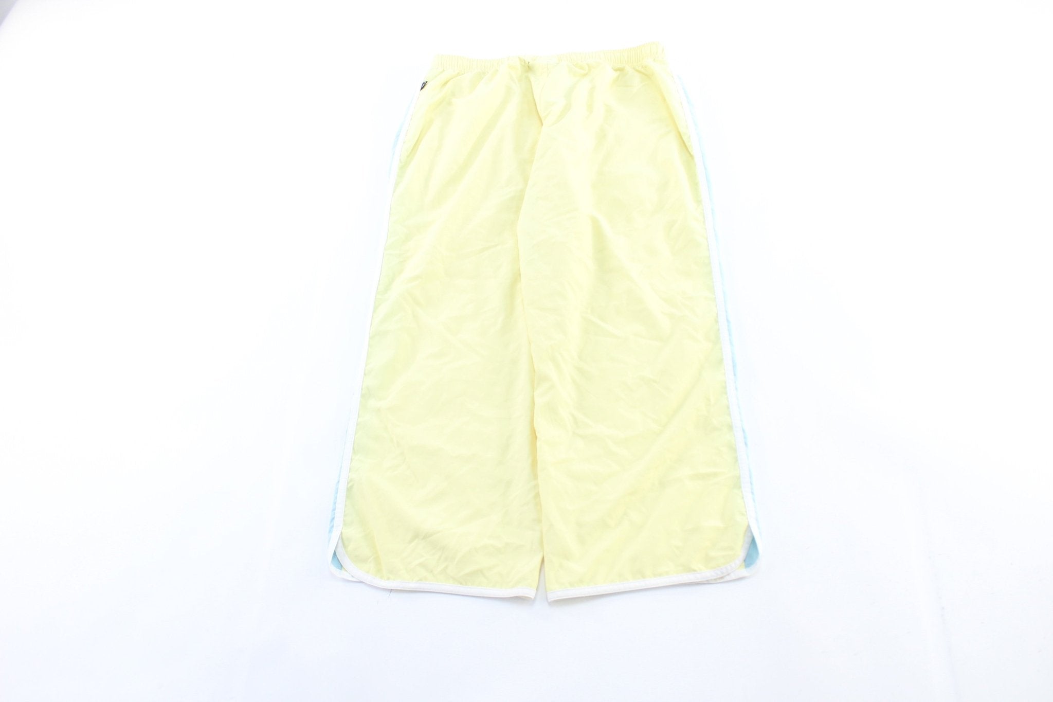 Women's Reebok Embroidered Logo Yellow & Blue Pants - ThriftedThreads.com