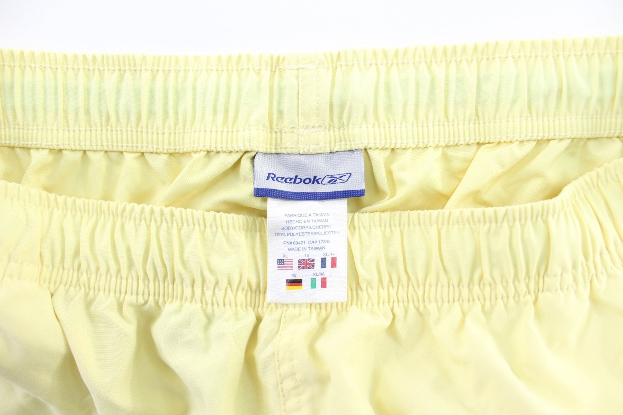 Women's Reebok Embroidered Logo Yellow & Blue Pants - Pants/Shorts - Thrifted Threads