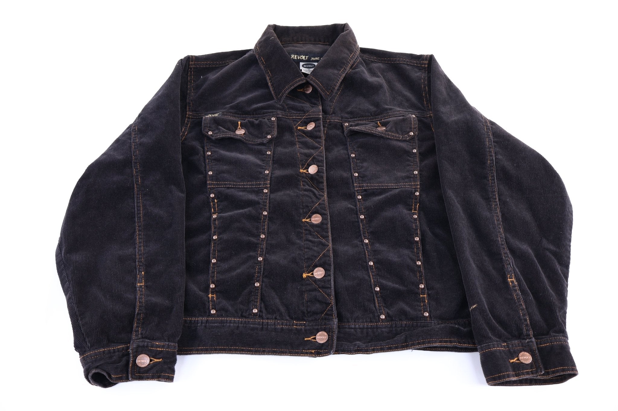 Women's Revolt Black Corduroy Jacket - Jacket - Thrifted Threads