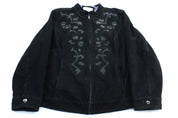 Women's Soft by Avenue Black Suede Zip Up Jacket - ThriftedThreads.com