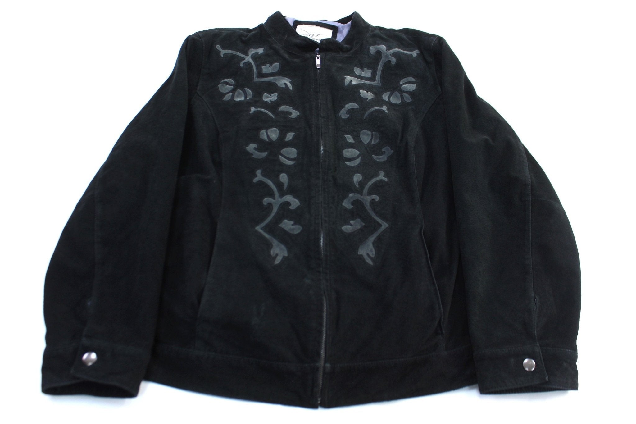 Women's Soft by Avenue Black Suede Zip Up Jacket - Jacket - Thrifted Threads