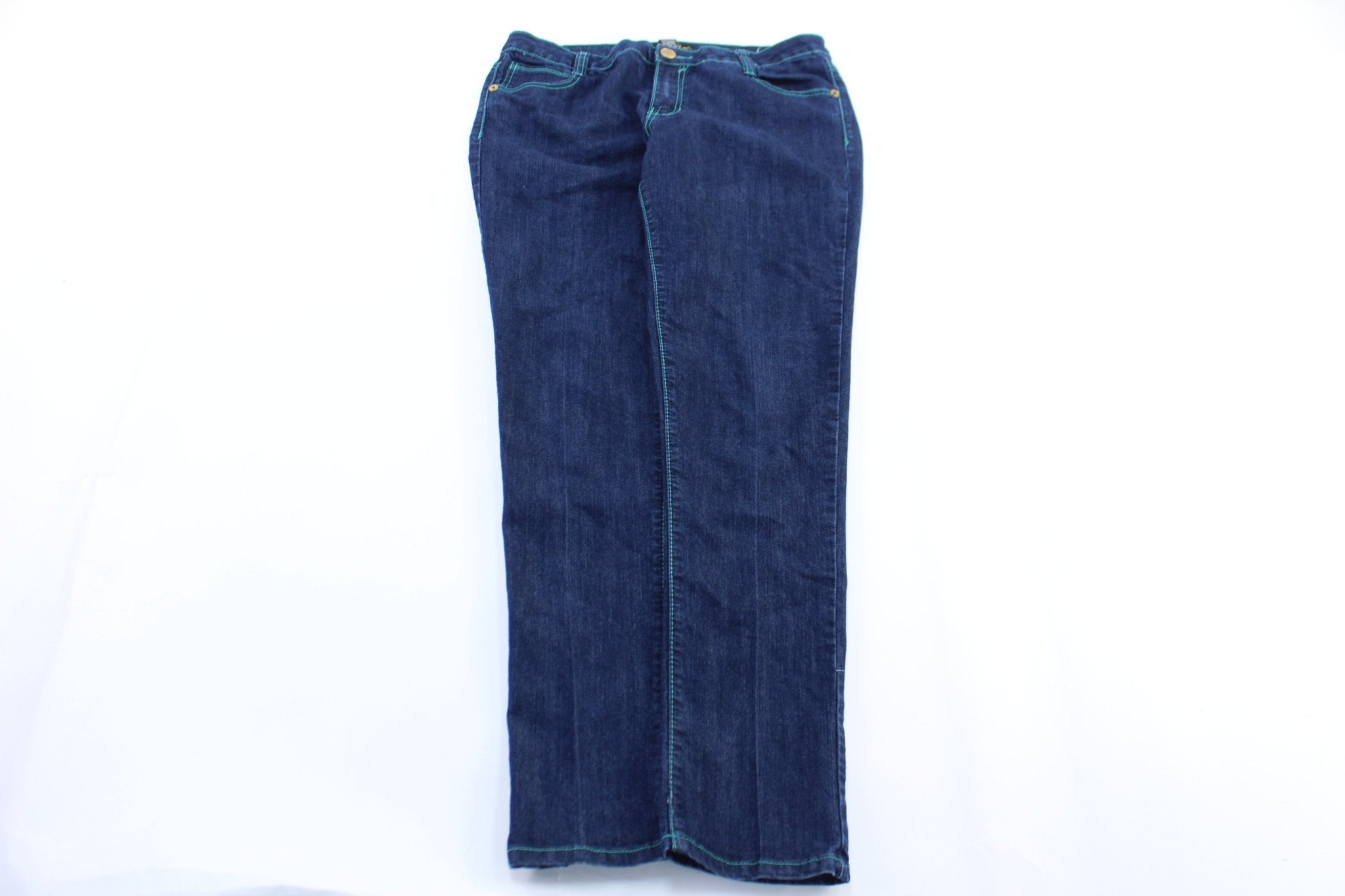 Women's SouthPole Embroidered Dark Wash Denim Jeans - ThriftedThreads.com