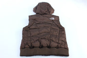 Women's The North Face 550 Embroidered Brown Puffer Vest - ThriftedThreads.com