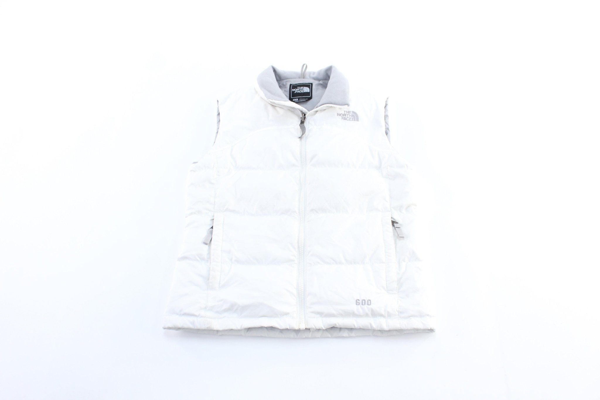 Women's The North Face 600 Embroidered Logo White Zip Up Vest - Jacket - Thrifted Threads