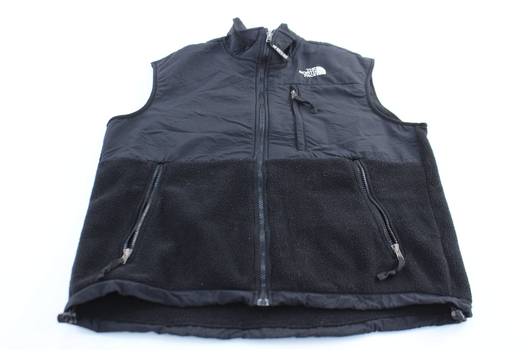 Women's The North Face Black Fleece Zip Up Vest - ThriftedThreads.com