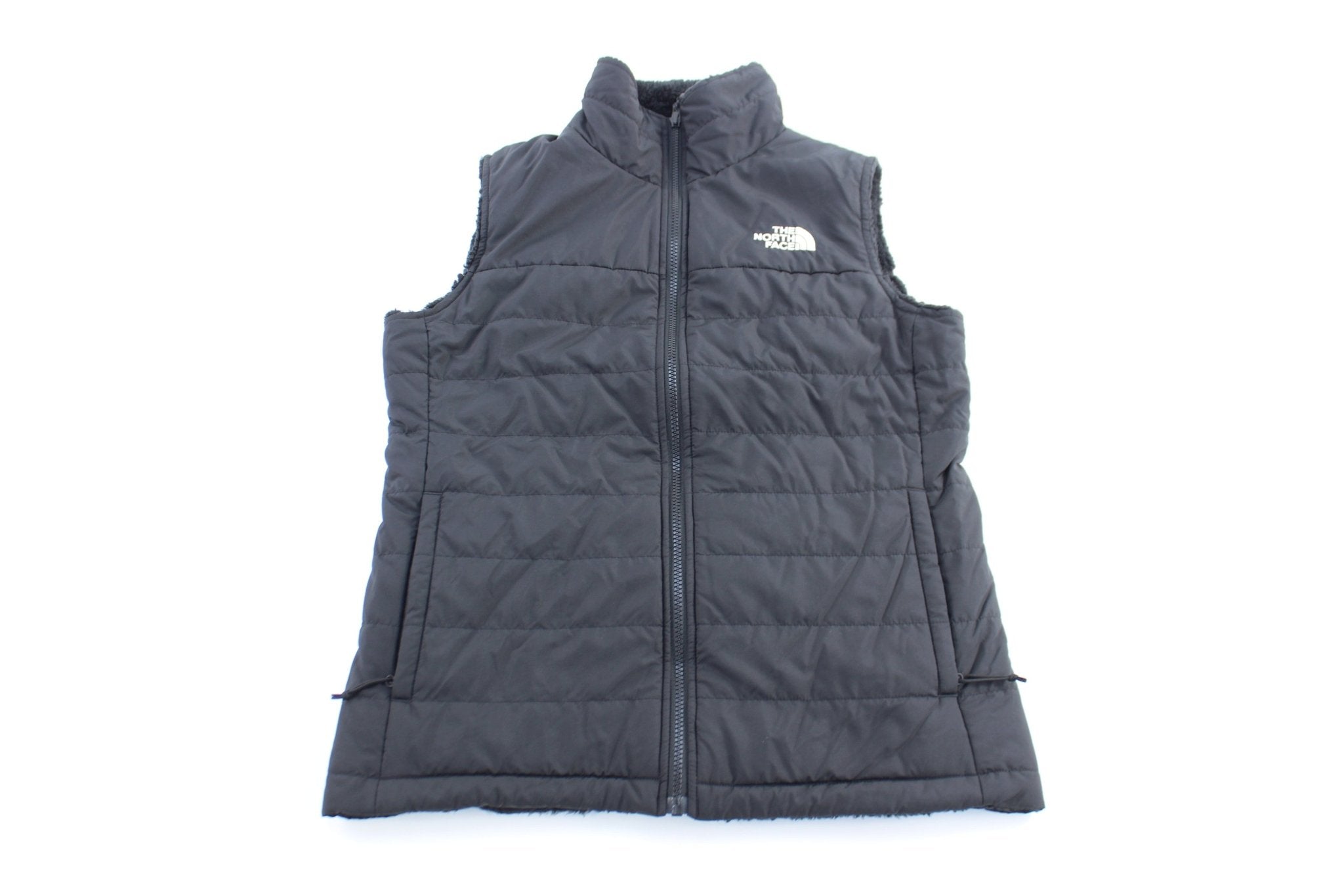 Women's The North Face Black Reversible Zip Up Vest - ThriftedThreads.com
