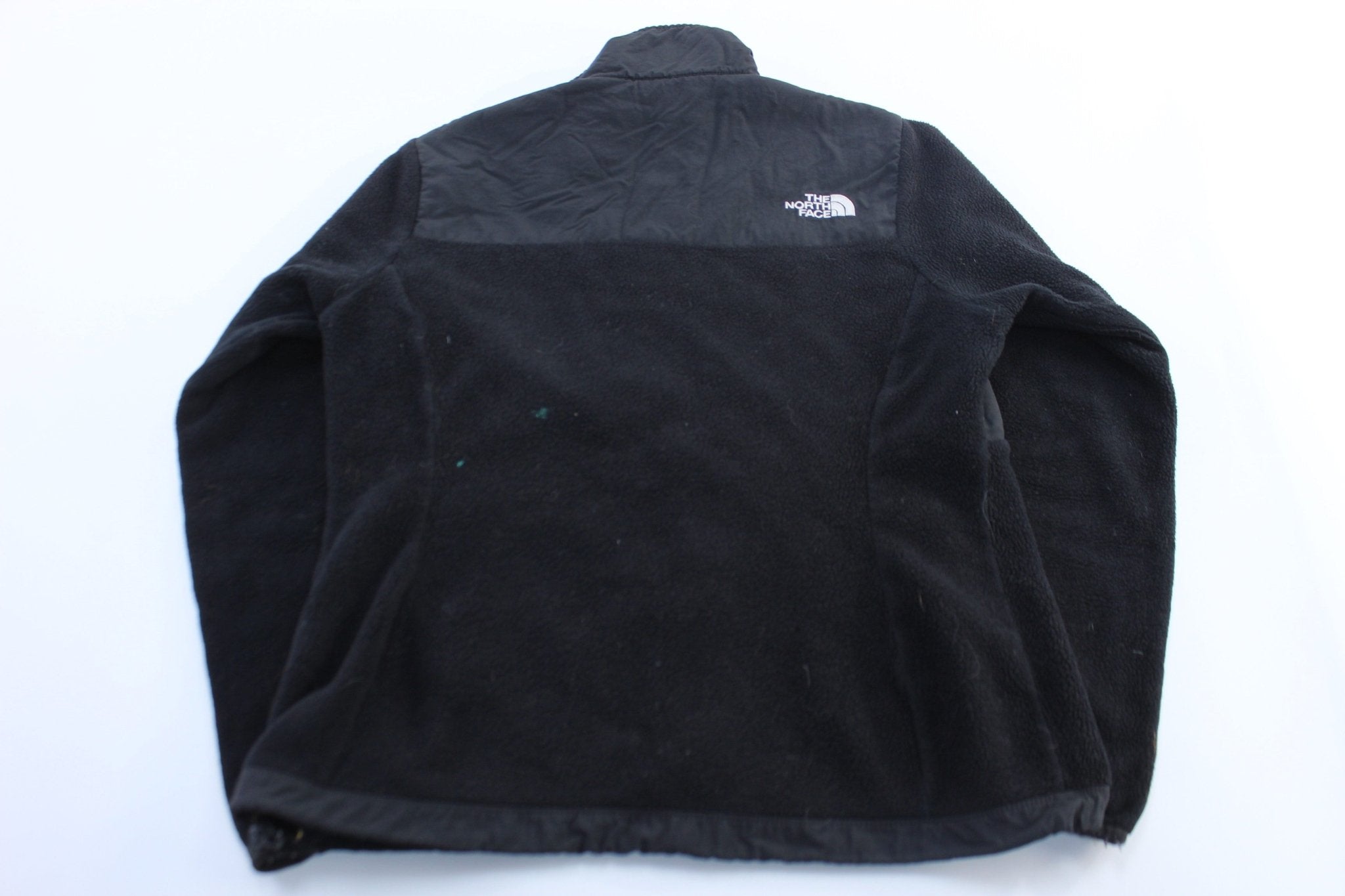 Women's The North Face Embroidered Logo Black Fleece Jacket - ThriftedThreads.com