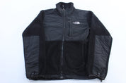 Women's The North Face Embroidered Logo Black Fleece Jacket - ThriftedThreads.com