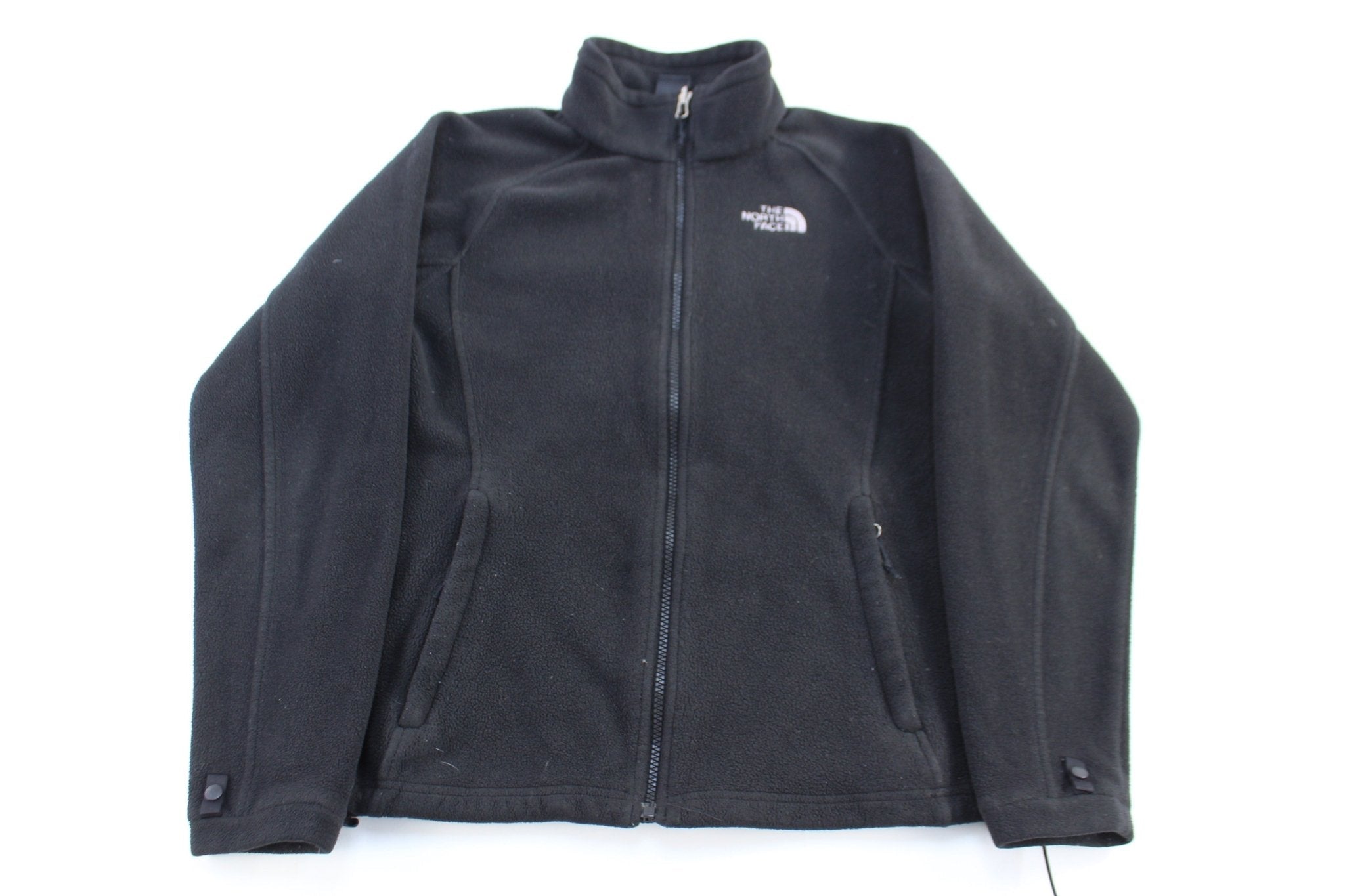 Women's The North Face Embroidered Logo Black Fleece Jacket - Jacket - Thrifted Threads