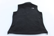 Women's The North Face Embroidered Logo Black Fleece Vest - ThriftedThreads.com
