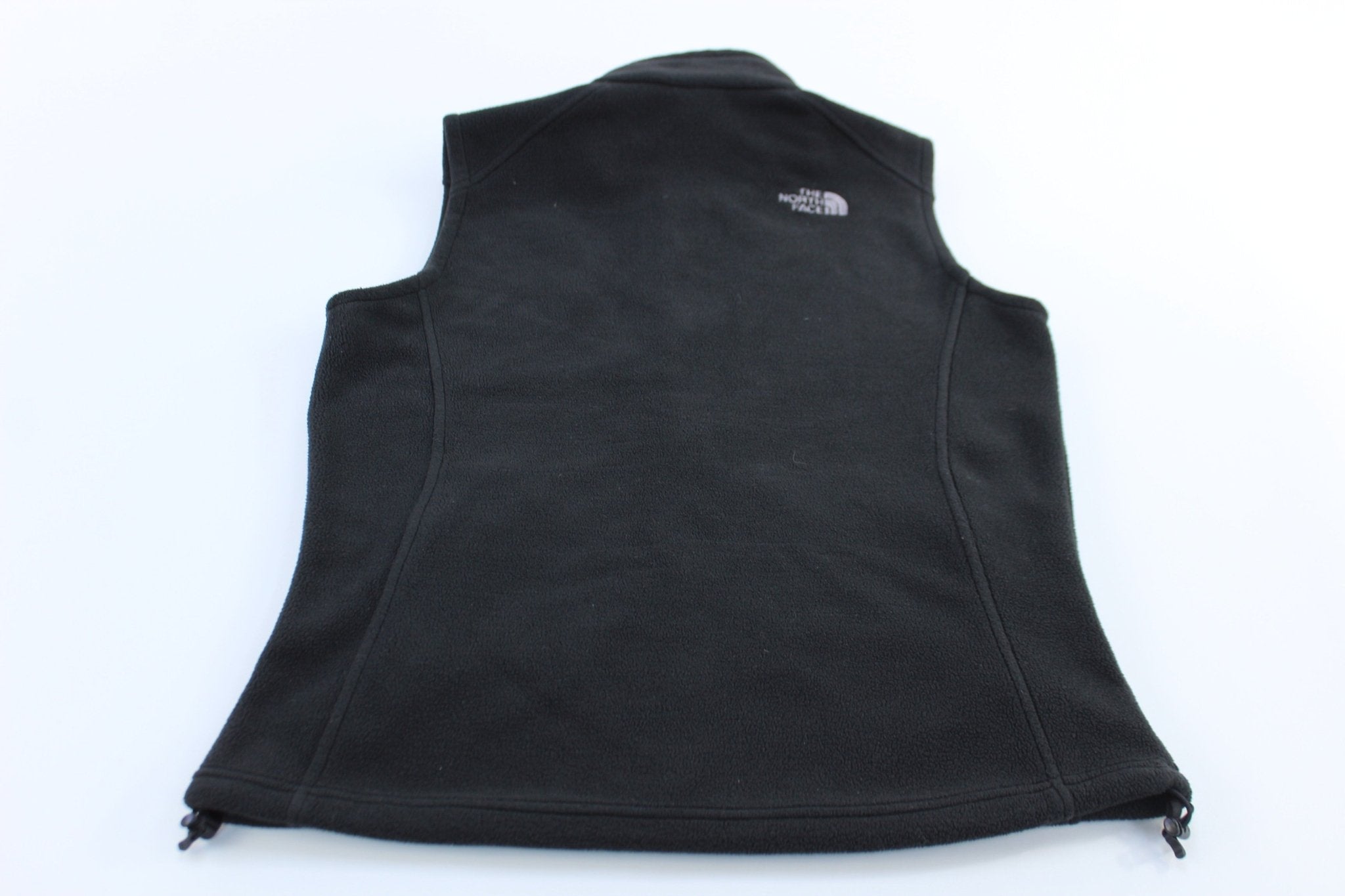Women's The North Face Embroidered Logo Black Fleece Vest - ThriftedThreads.com