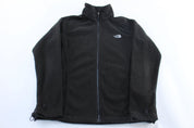 Women's The North Face Embroidered Logo Black Fleece Zip Up Jacket - Jackets - Thrifted Threads