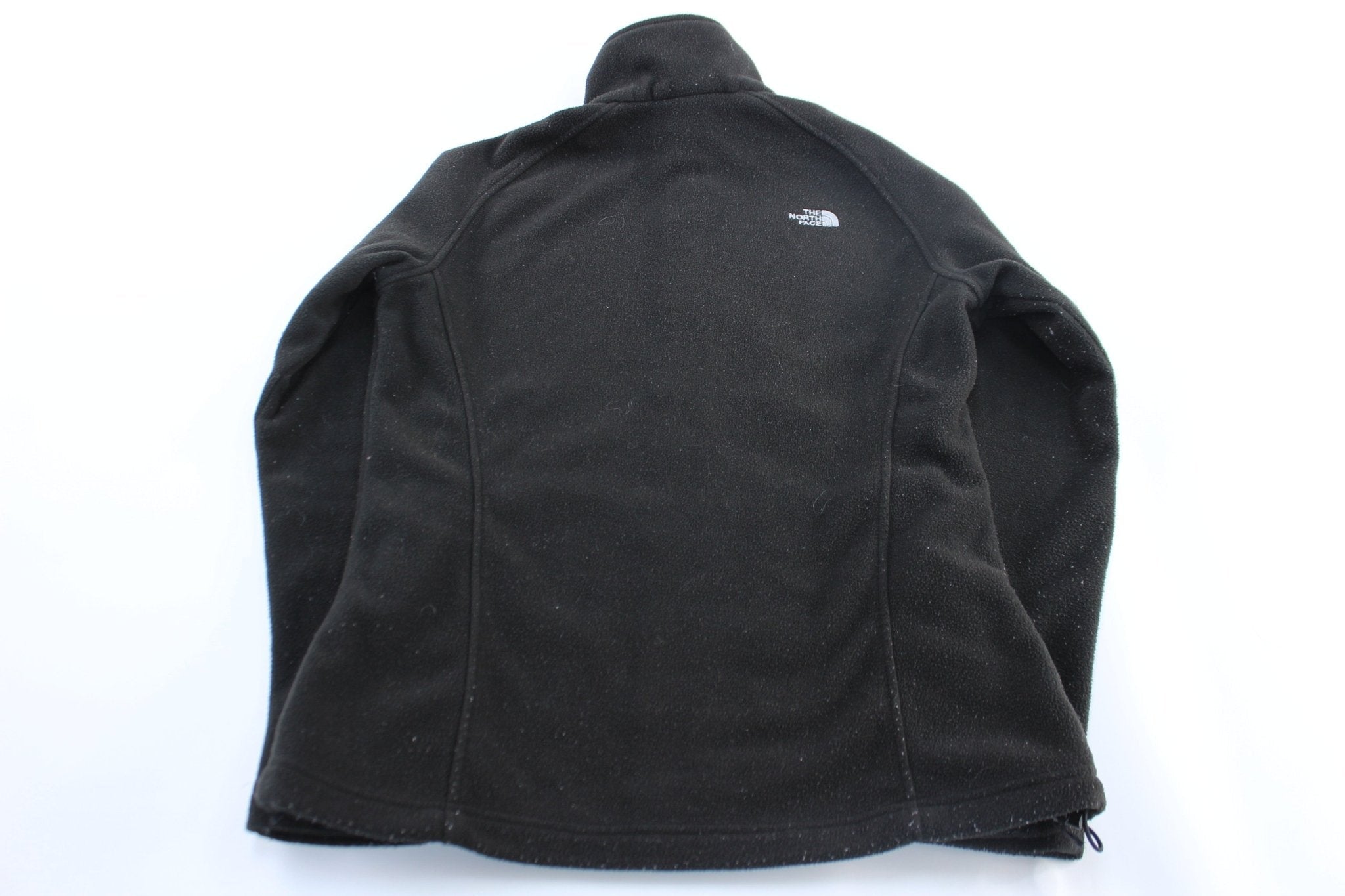 Women's The North Face Embroidered Logo Black Fleece Zip Up Jacket - Jackets - Thrifted Threads