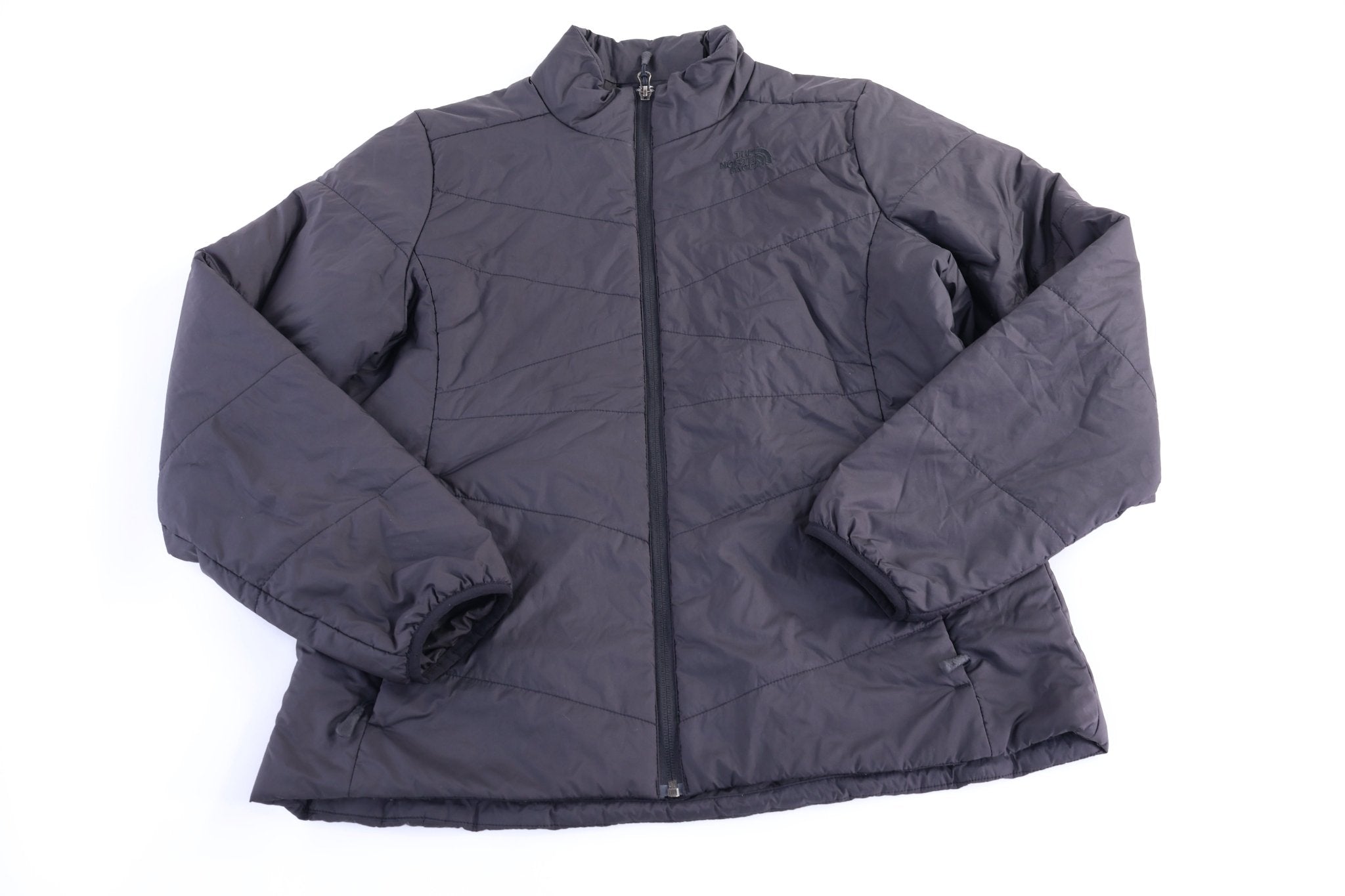 Women's The North Face Embroidered Logo Black Full Zip Jacket - Jacket - Thrifted Threads