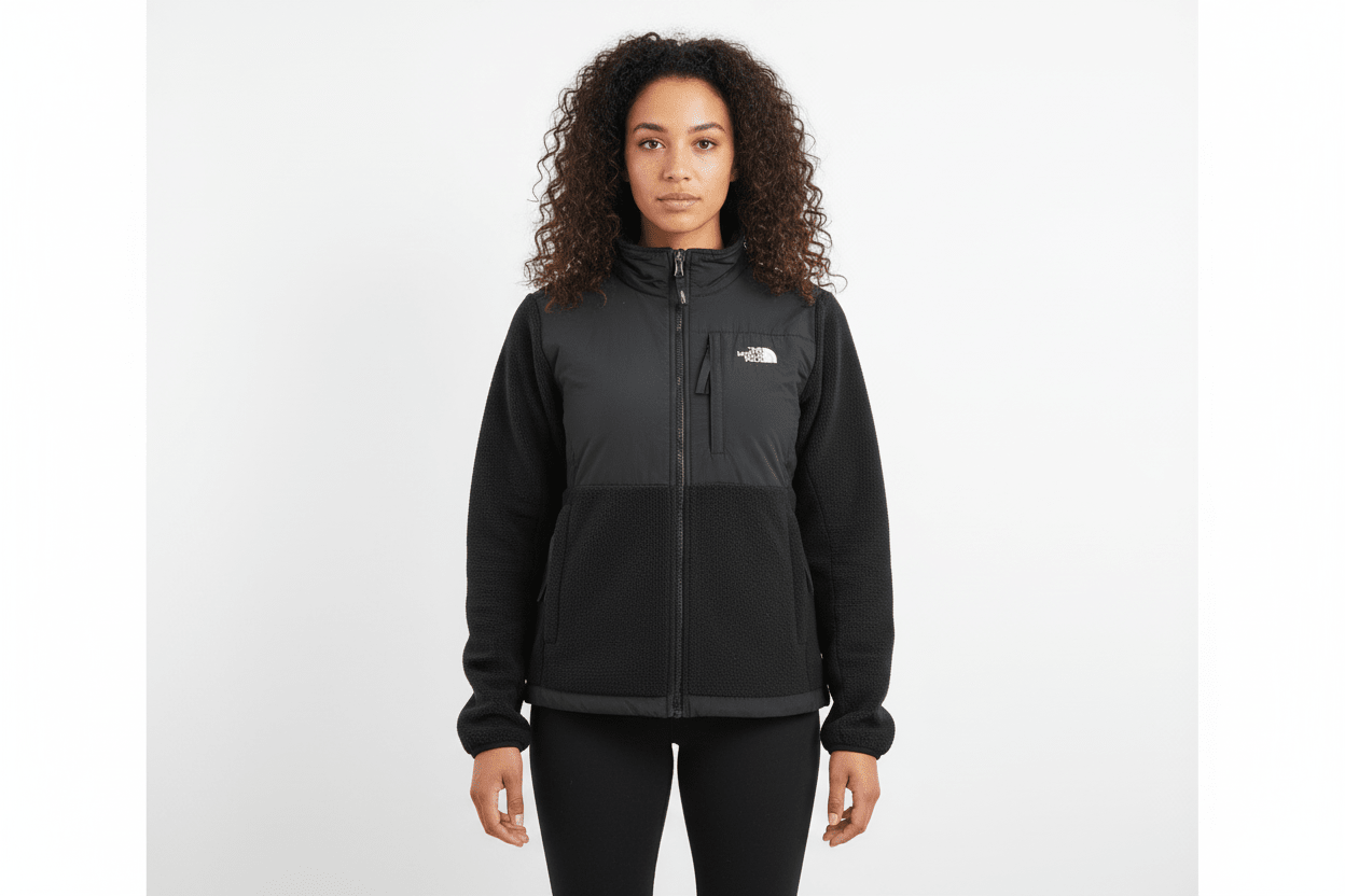 Women's The North Face Embroidered Logo Black Full Zip Jacket - Jacket - Thrifted Threads