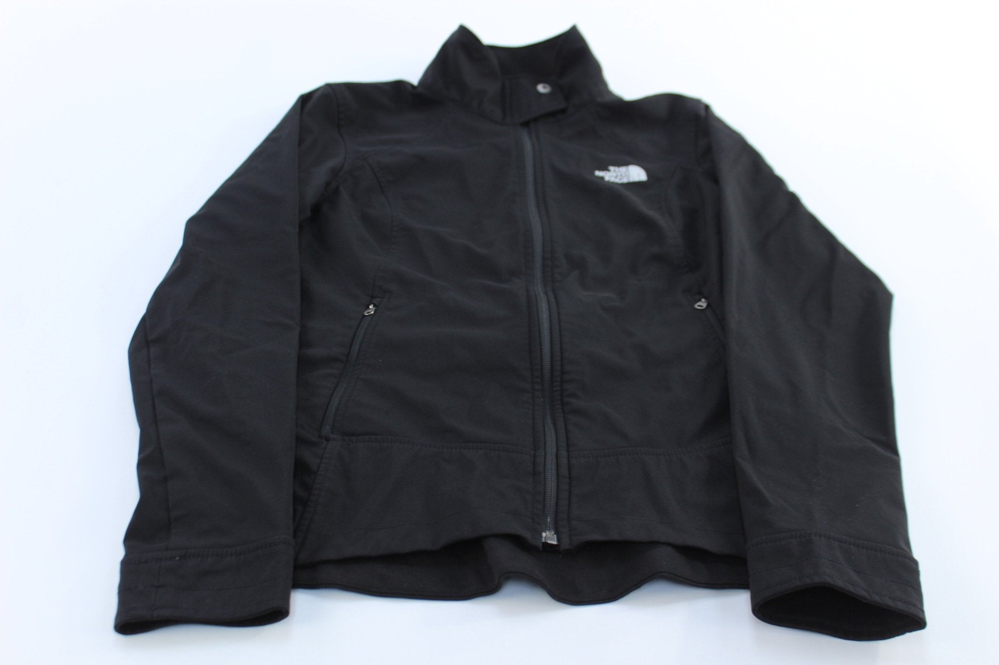 Women's The North Face Embroidered Logo Black Shell Jacket - ThriftedThreads.com