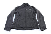 Women's The North Face Embroidered Logo Black Zip Up Jacket - ThriftedThreads.com