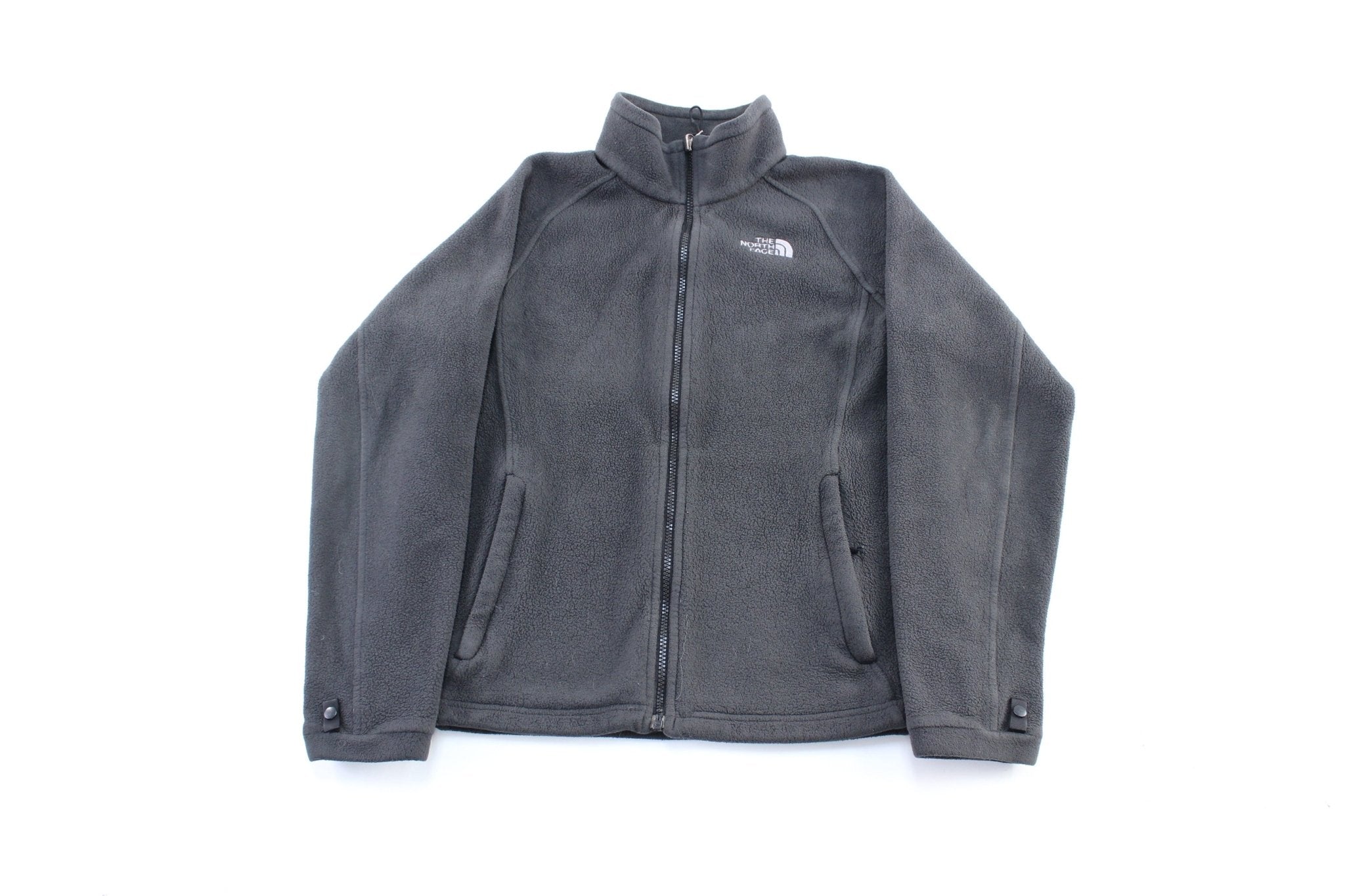 Women's The North Face Embroidered Logo Black Zip Up Jacket - ThriftedThreads.com