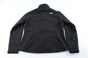 Women's The North Face Embroidered Logo Black Zip Up Jacket - ThriftedThreads.com