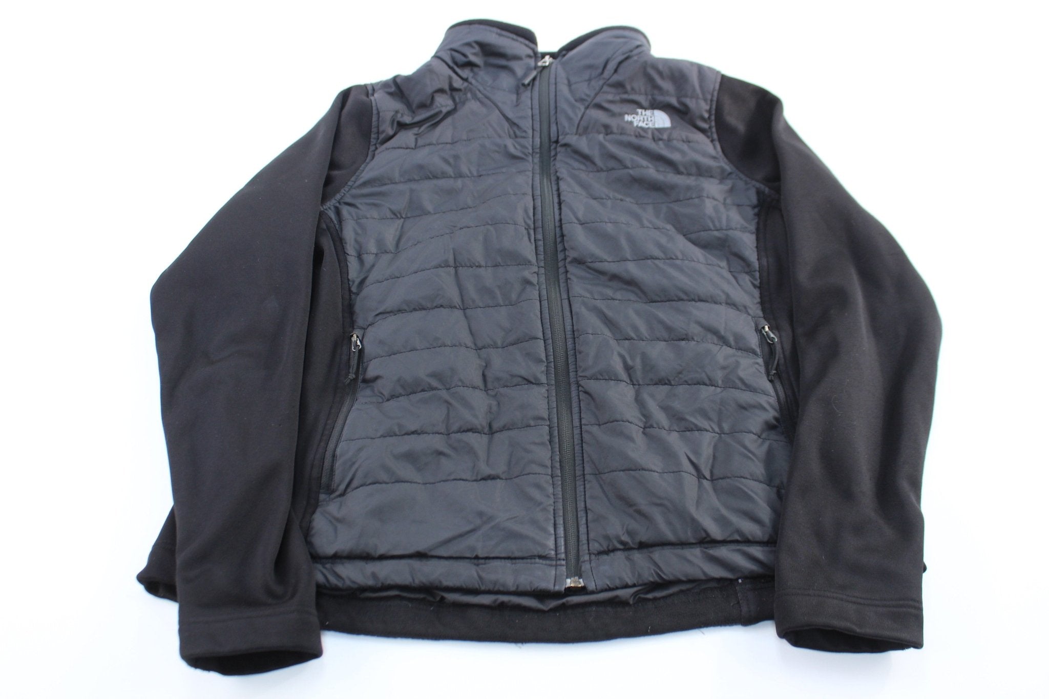 Women's The North Face Embroidered Logo Black Zip Up Jacket - ThriftedThreads.com