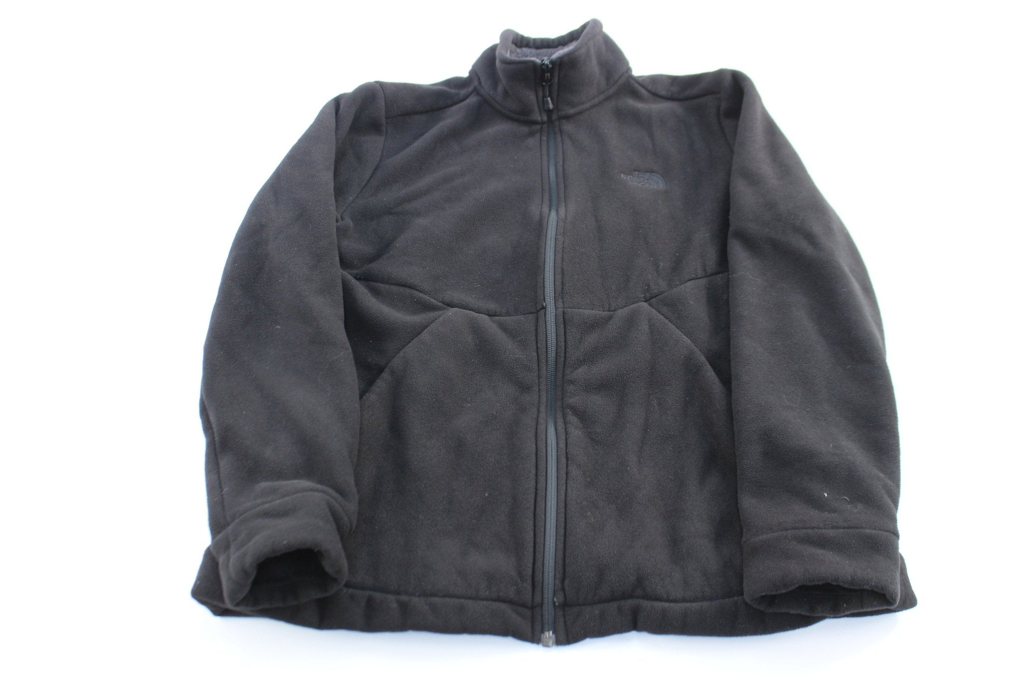 Women's The North Face Embroidered Logo Black Zip Up Jacket - ThriftedThreads.com
